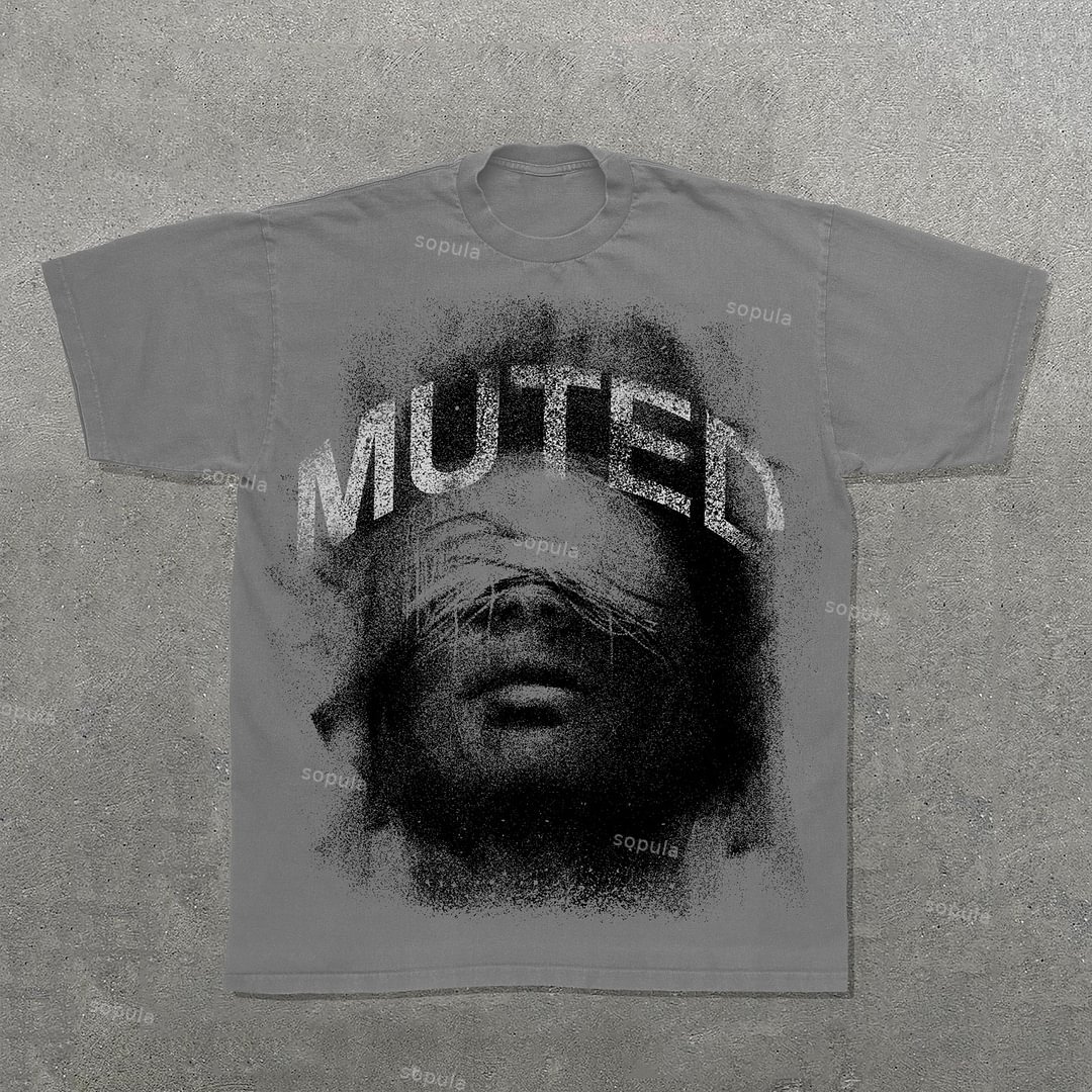 Vintage Unisex Muted Graphic Casual Cotton T-Shirt
