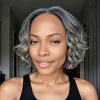 Bob Salt & Pepper Glueless Wave Wig