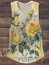 Unisex Flower And Bird Painting Abstract Print Design T-Shirt