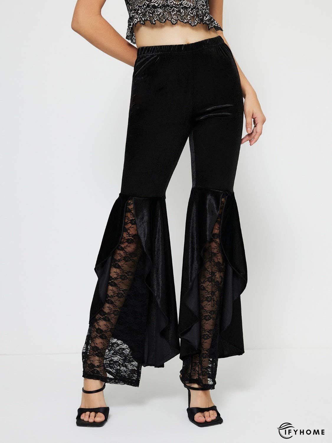 High Waist Lace Flare Pants | IFYHOME