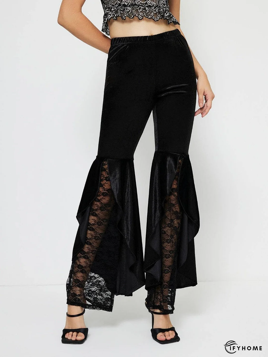High Waist Lace Flare Pants | IFYHOME