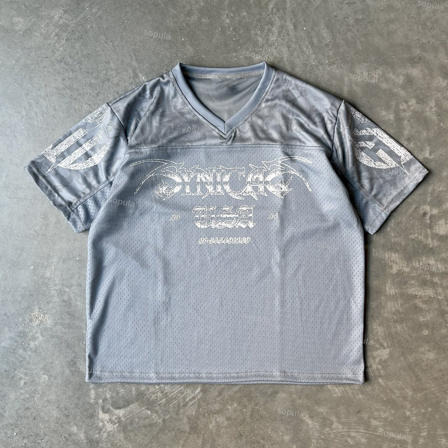 Vintage Synica Run Blokecore Blokette Cropped V-neck Jersey T-shirt