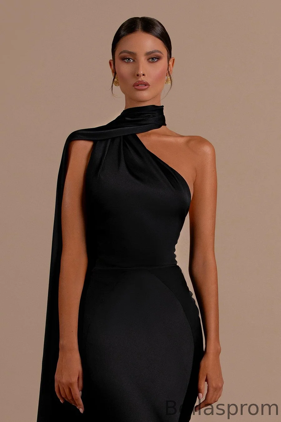 Bellasprom Black High Neck Evening Gown Mermaid Long Backless Same As Picture-US2