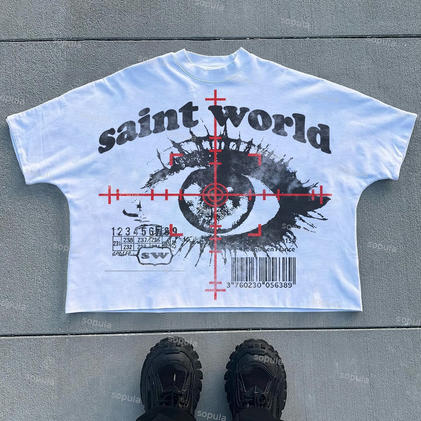 Sopula Saint World Graphic Cotton Cropped T-Shirts