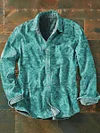 Men's Vintage Floral Print Casual Long Sleeve Shirt