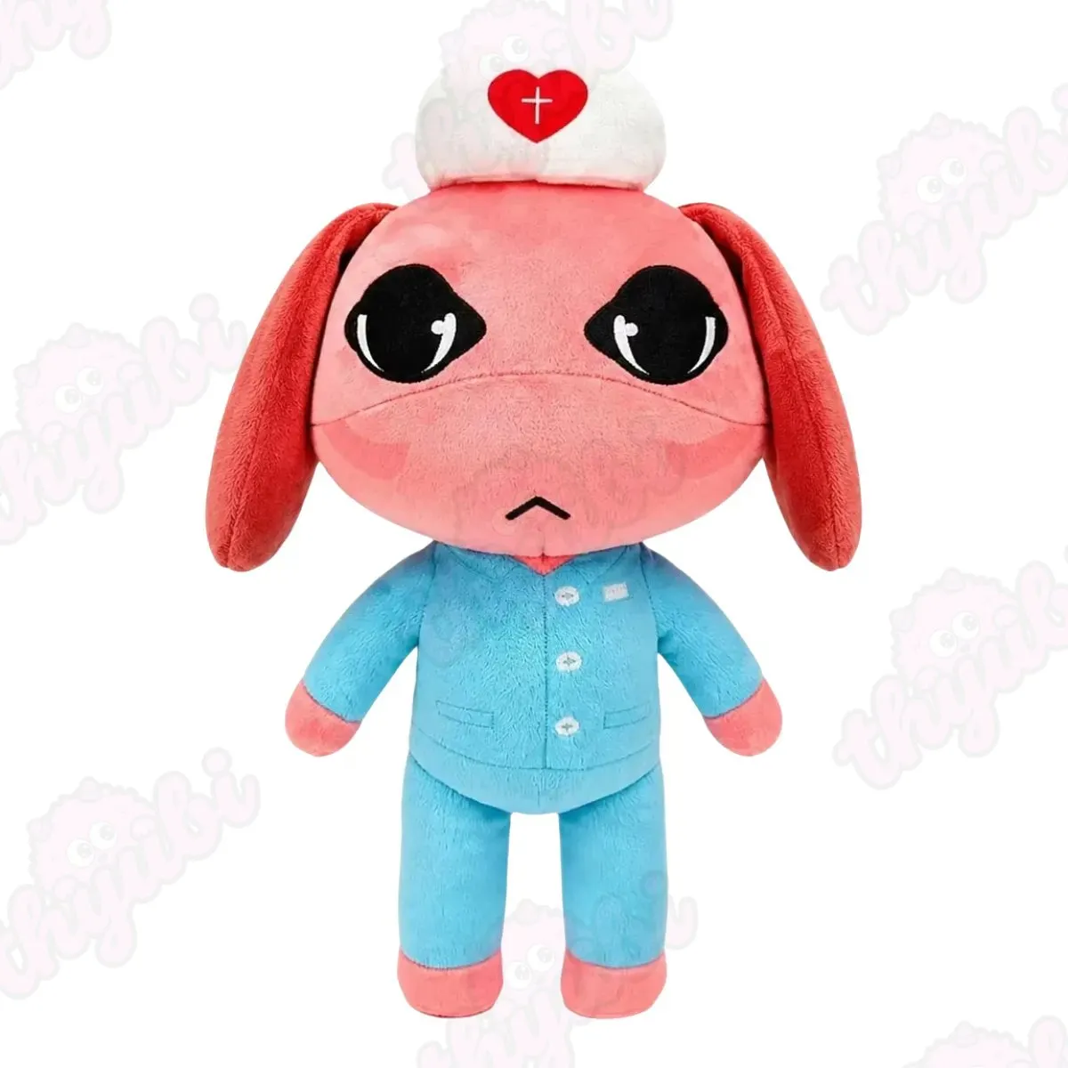 Pink Nurse Plush Blue Uniform & White Hat, Animal Hospital Inspired - thyubioffcial