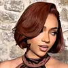 Soft Elegant Charm Auburn Brown Bob Glueless Wig