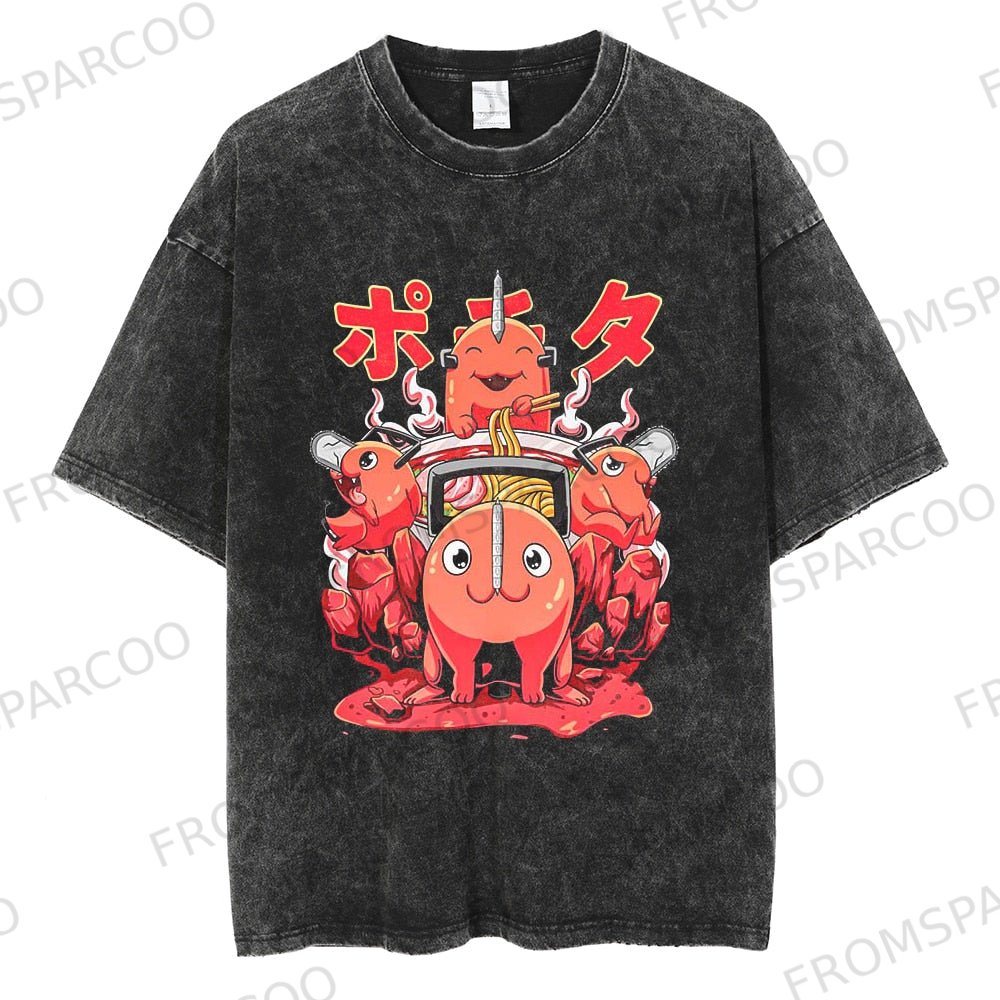 "Pochita" Vintage Oversized T Shirt