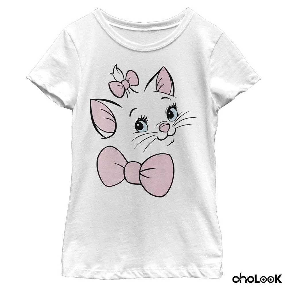 Girl's Disney Marie Big Face T-Shirt
