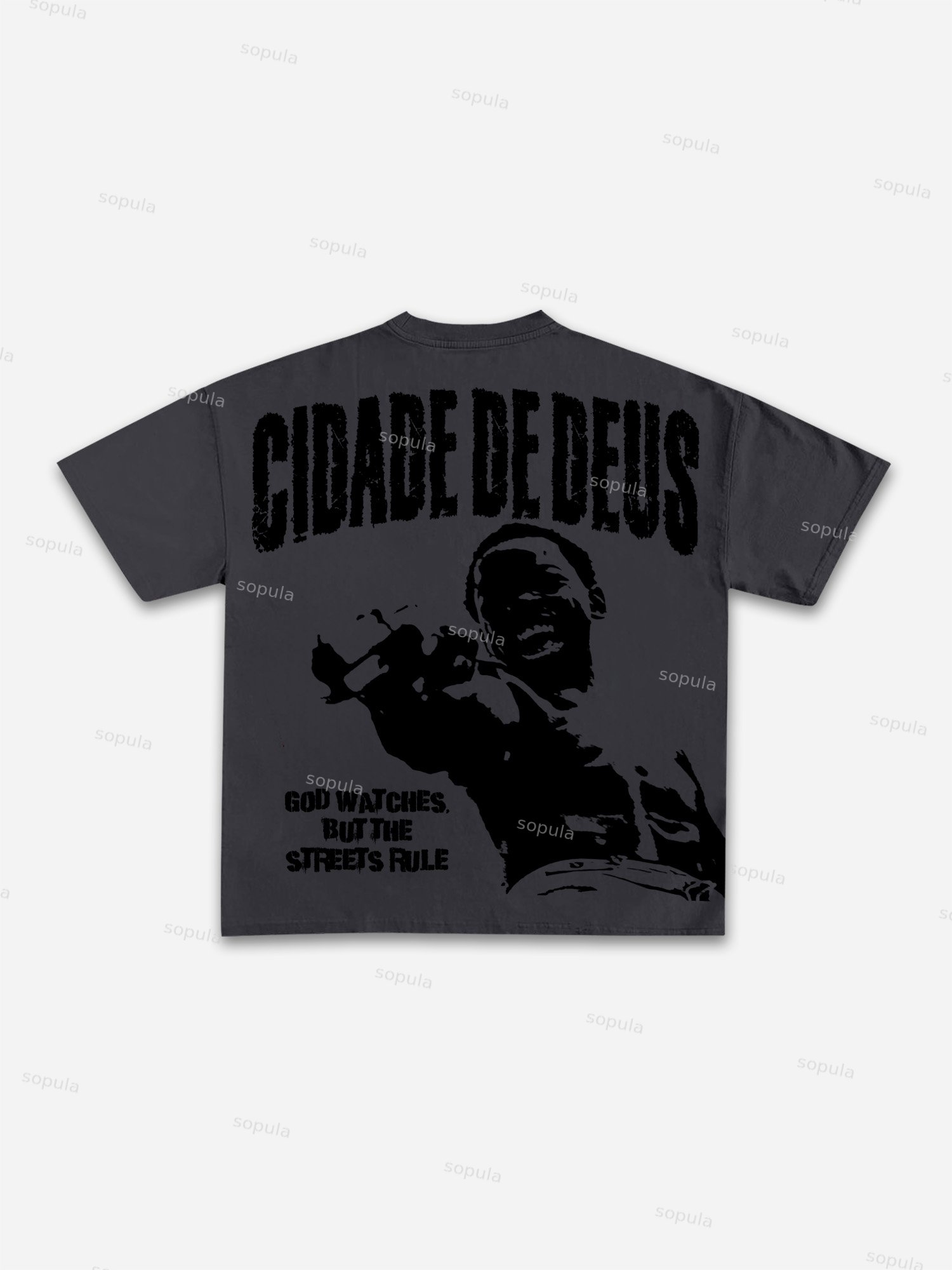 《cidade De Deus》 City Of God Vintage Graphic Cotton T-shirt