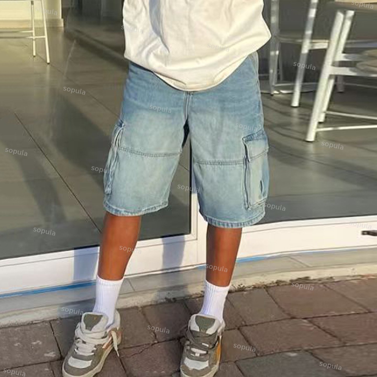 Vintage Washed Workwear Jorts Denim Shorts