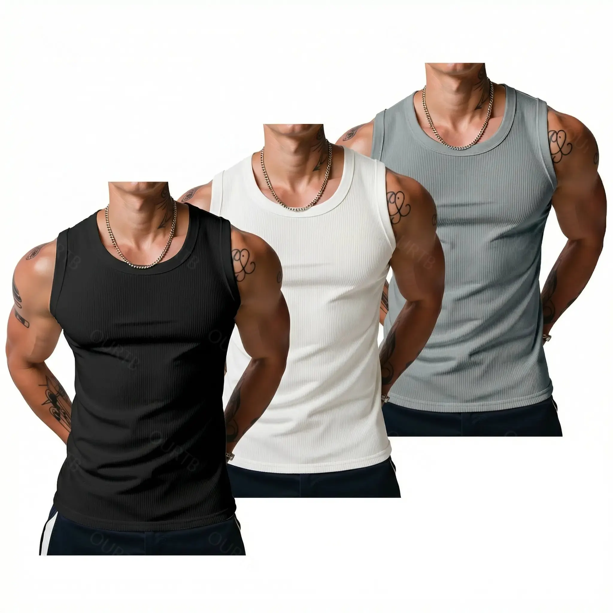 Wide Strap Ribbed Tank Top