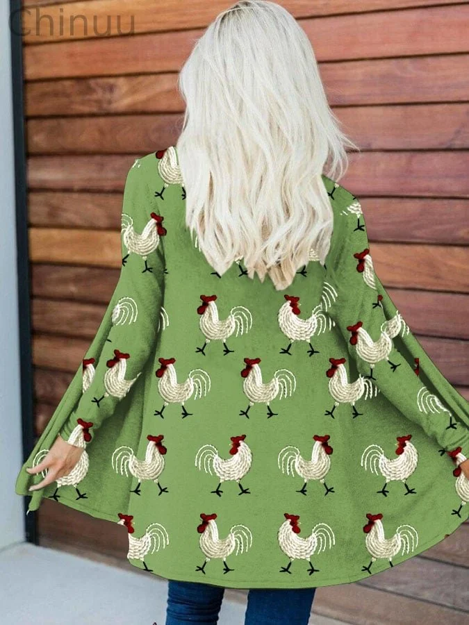 Women's Fun Chick Print Cardigan