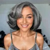 Salt & Pepper Bob Style Glueless Loose Wave Wig 