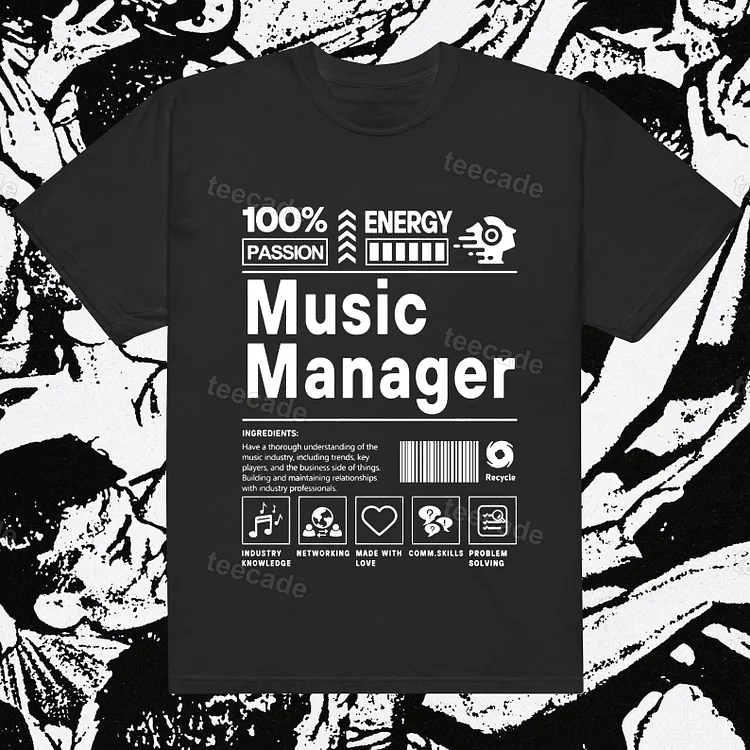 Teecade Teecade Music Manager T-shirt