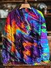 Abstract Color Clash Art Rendering Casual Printed Long Sleeve Shirt
