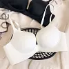 Bras-Non-marking beauty back gathering glossy bra soft steel ring on thin under thick underwear comfortable soft lingerie-Bras