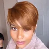 Glueless Brown Short Straight Pixe Cut Hair