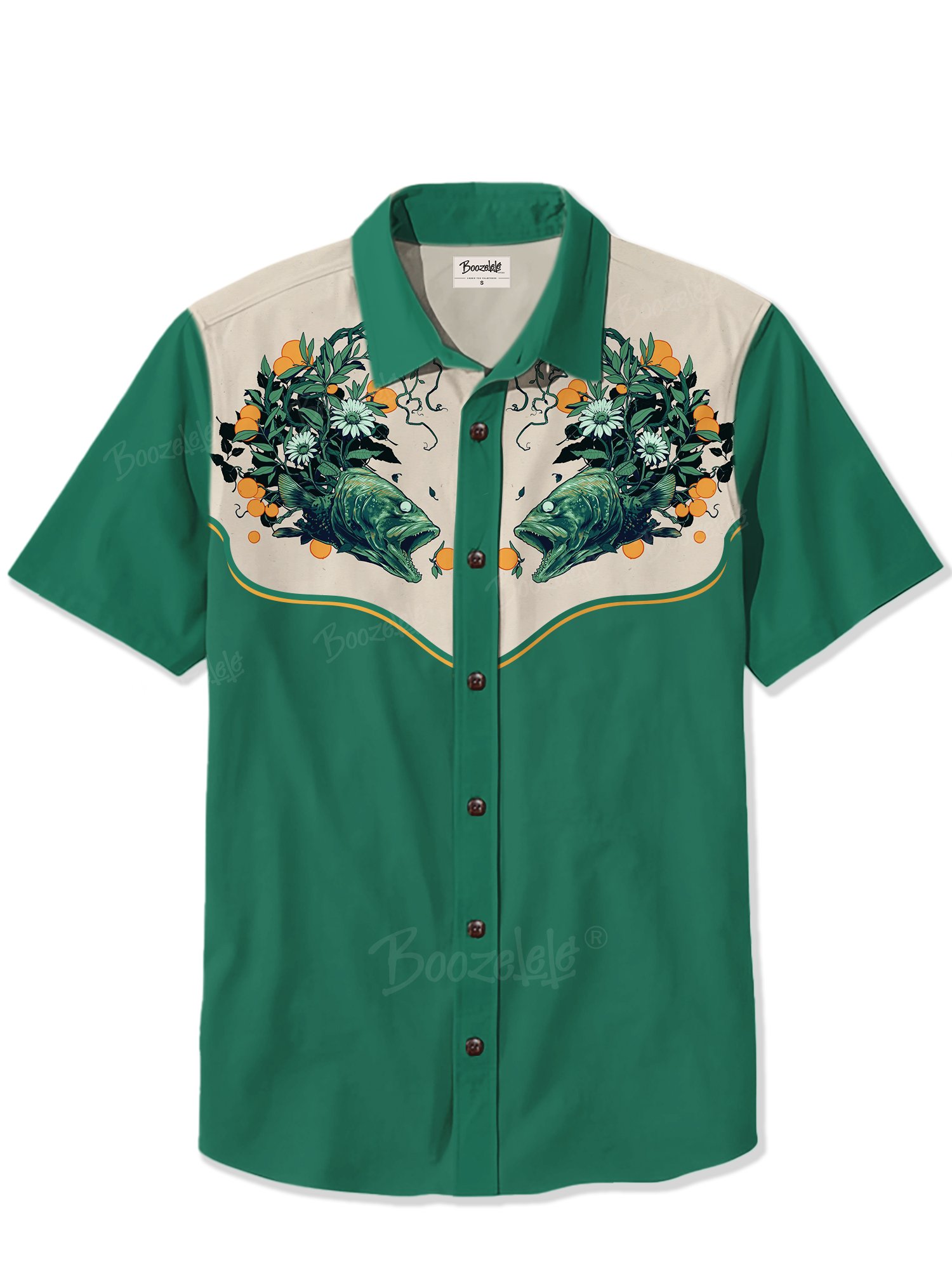Vintage Flowers And Fish - 100% Cotton Shirt