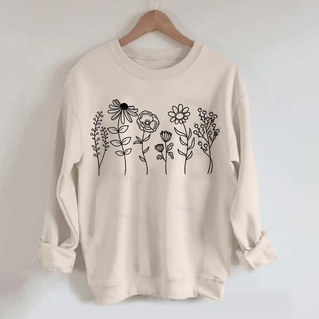 Eagerlys Wildflowers Botanical Sweatshirt Eagerlys