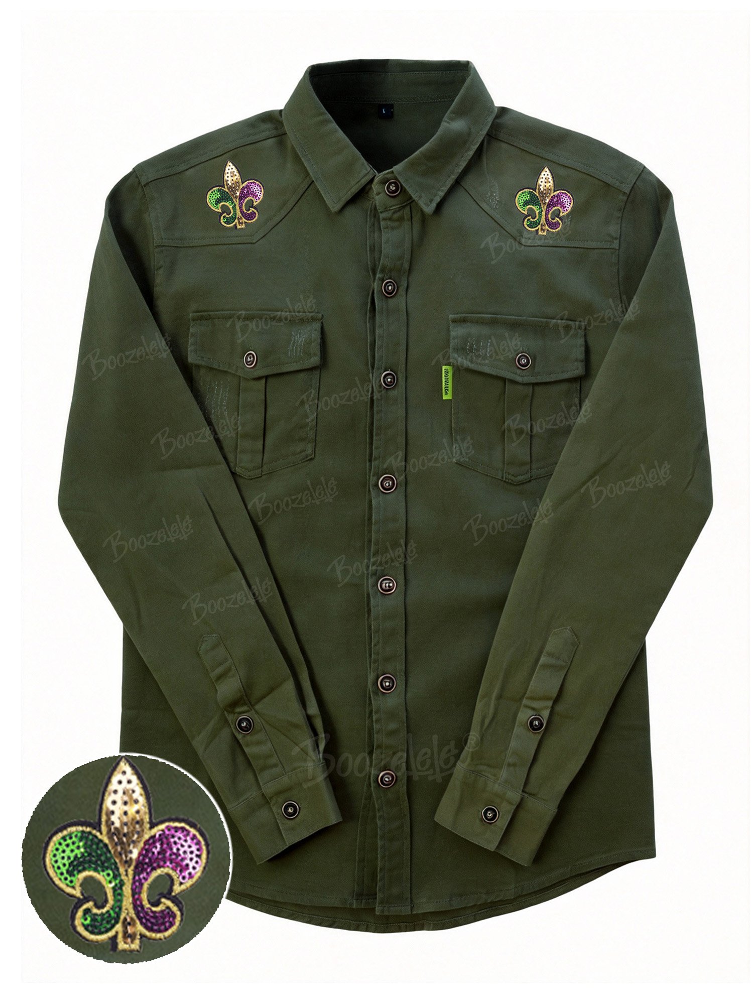 【Embroidery】Carnival Embroidery Pattern Logo - 100% Cotton Long-Sleeved Shirt