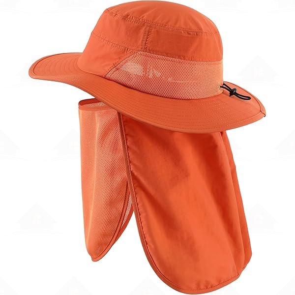 Home Prefer UPF50+ Mens Sun Hat with Neck Flap Wide Brim UV Sun Protection Hat with Neck & Face Flap Womens Gardening Beach Fishing