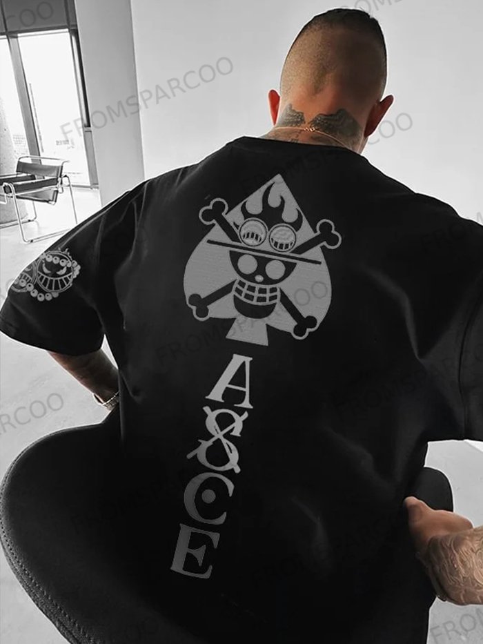 Oversized Anime Print T-Shirt