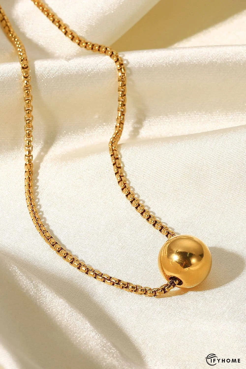18K Gold-Plated Round Shape Pendant Necklace | IFYHOME