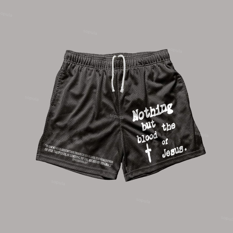 Sopula Nothing But Blood Of Jesus Print Shorts