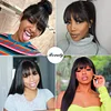 Long Hair Straight Wigs with Bangs for Black Women 150% Density