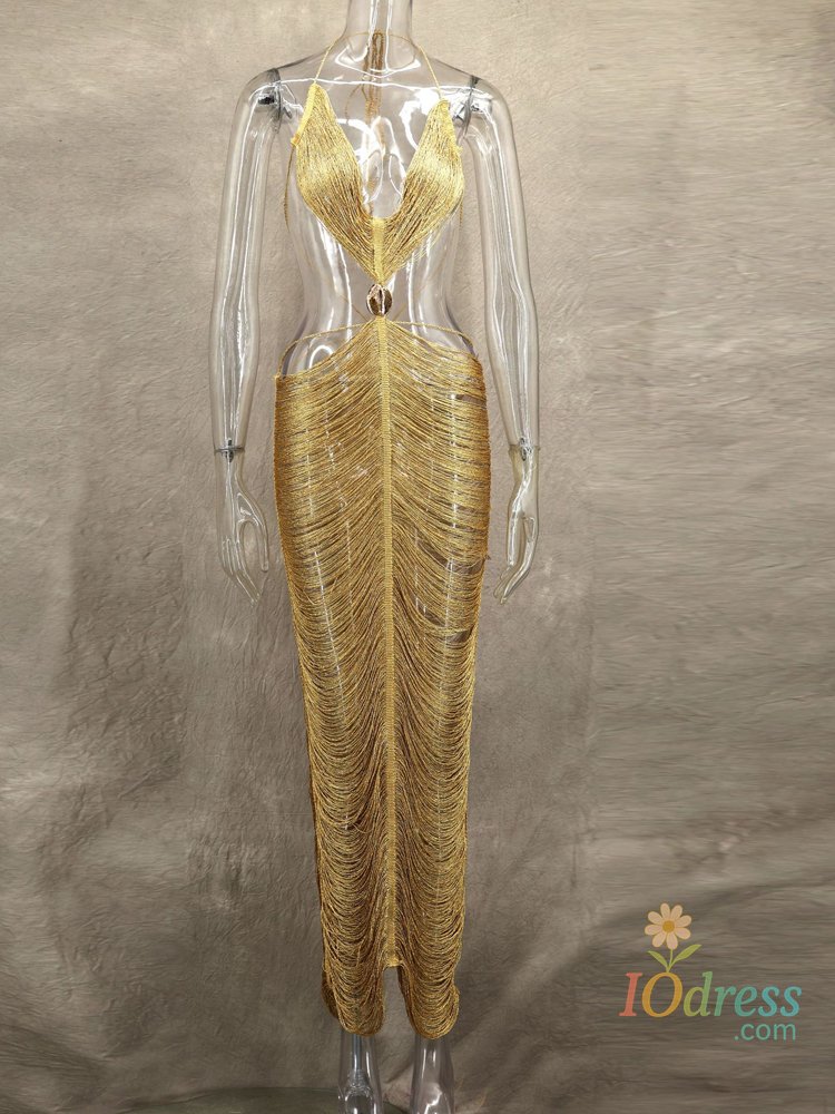 IO Dress Kricesseen Luxury Beach Cover-Up Dress Womens Sexy Ladder Cut-Out Shells Details Vacation Dress Vestido Holiday Outfits Clubwear