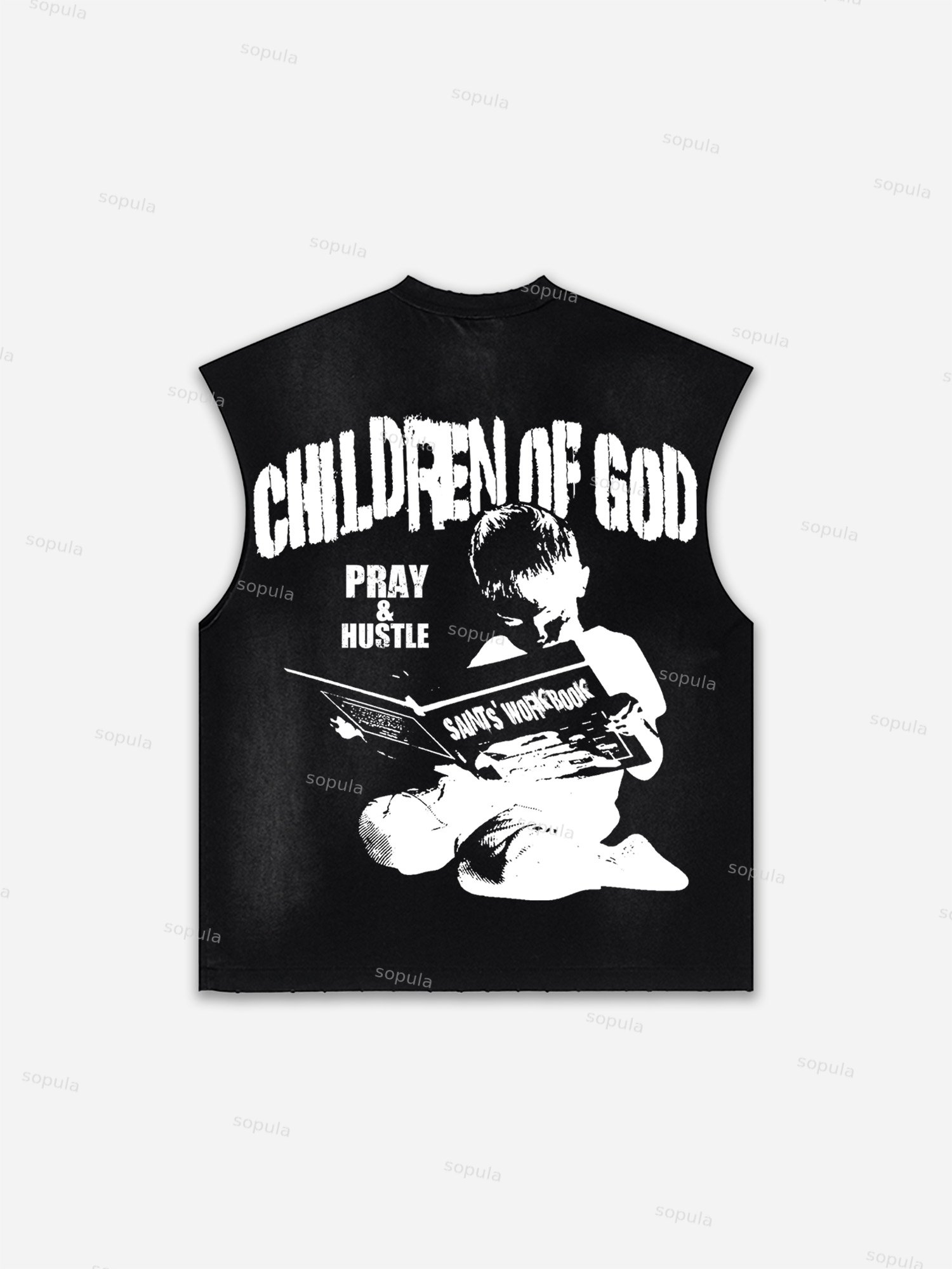 Saints' Workbook Son Of God Vintage Graphic Distressed Tank Top