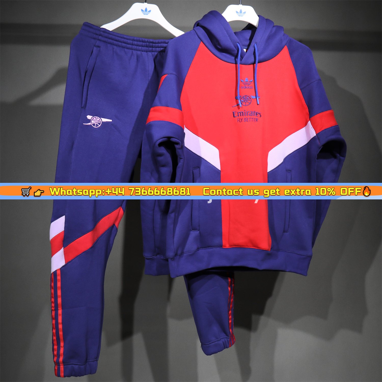 Arsenal 2025 Fleece-Lined Training Hoodie Set - Purple & Red Hoodie + Pants