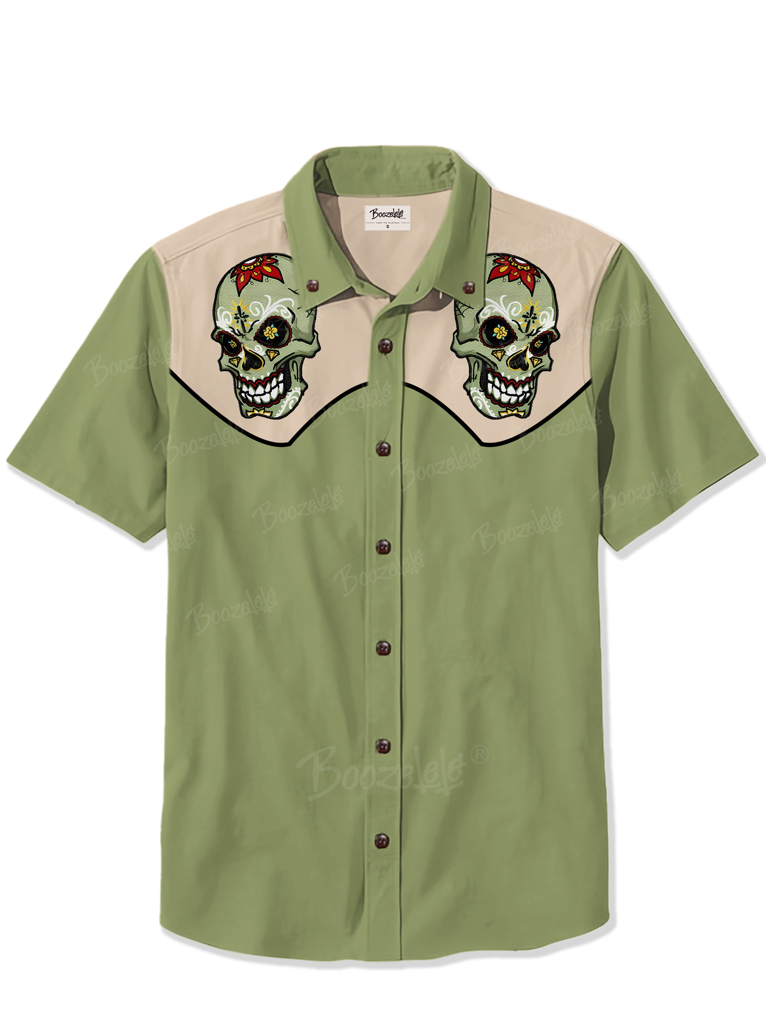 Retro Floral Skull - 100% Cotton Shirt