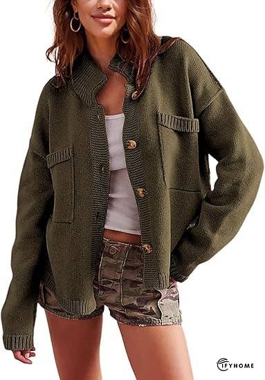 Feel Good Relaxed fit slouchy button down knit cardigan | IFYHOME