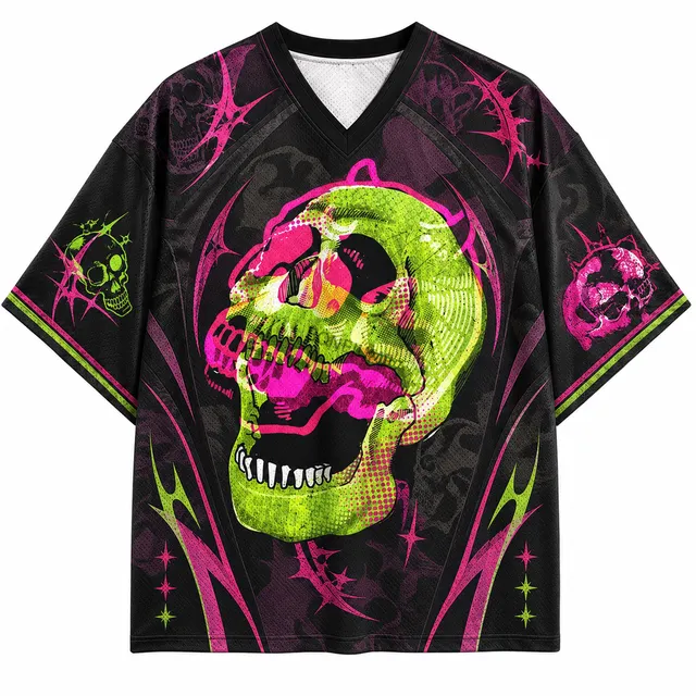 Street Neon Skull Short Sleeve Jersey