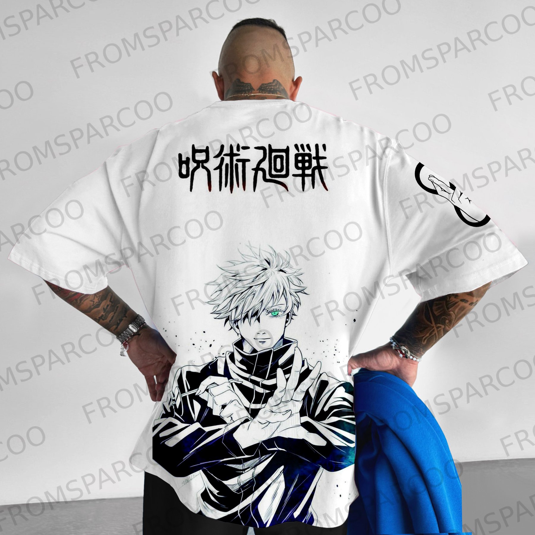 Oversized Jujutsu Kaisen Anime Print T-Shirt
