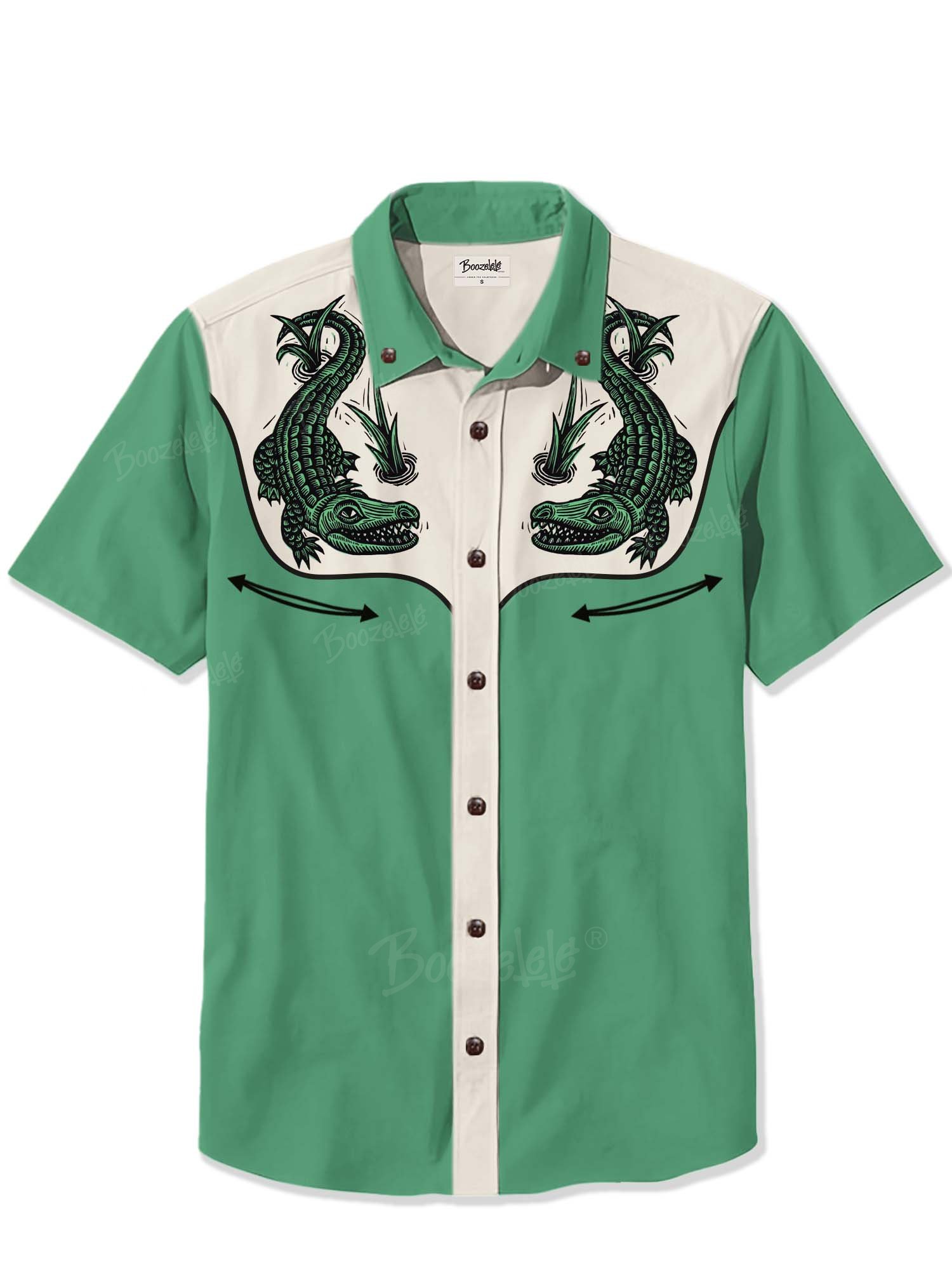 Crocodile Beside The Grass - 100% Cotton Shirt