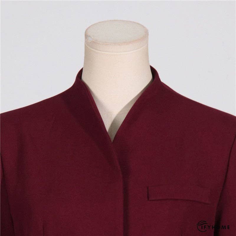 Collar Pocket Patchwork Suit Trousers Suit | IFYHOME