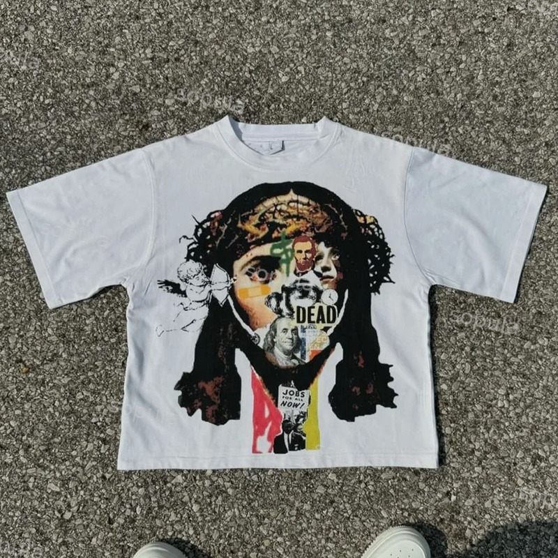 Sopula Vintage Jesus Graphic 100% Cotton T-Shirt Cropped Tees