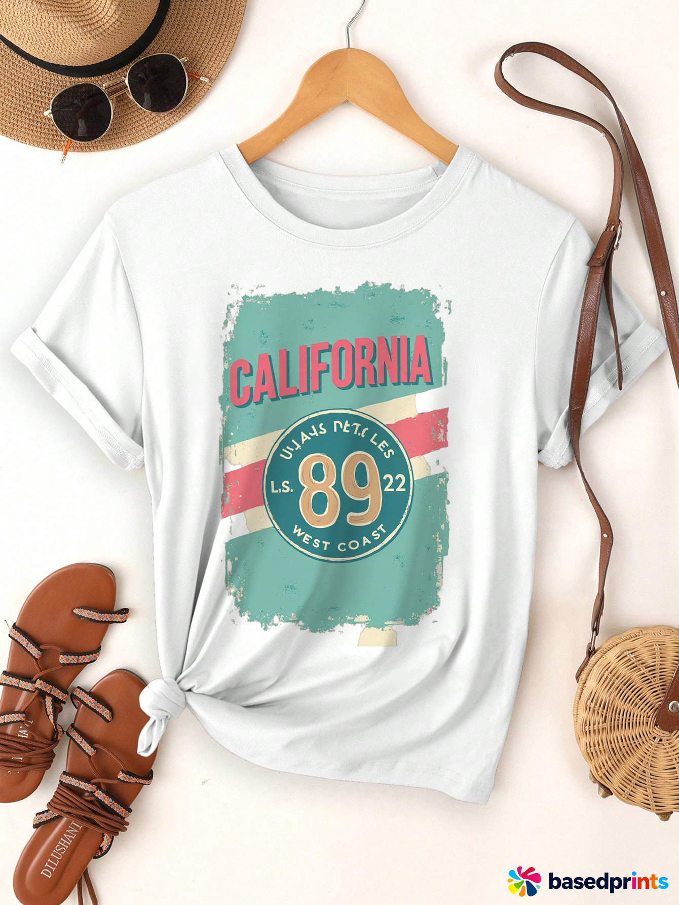 California West Coast 89 22 T-Shirt Women Summer Casual Tee
