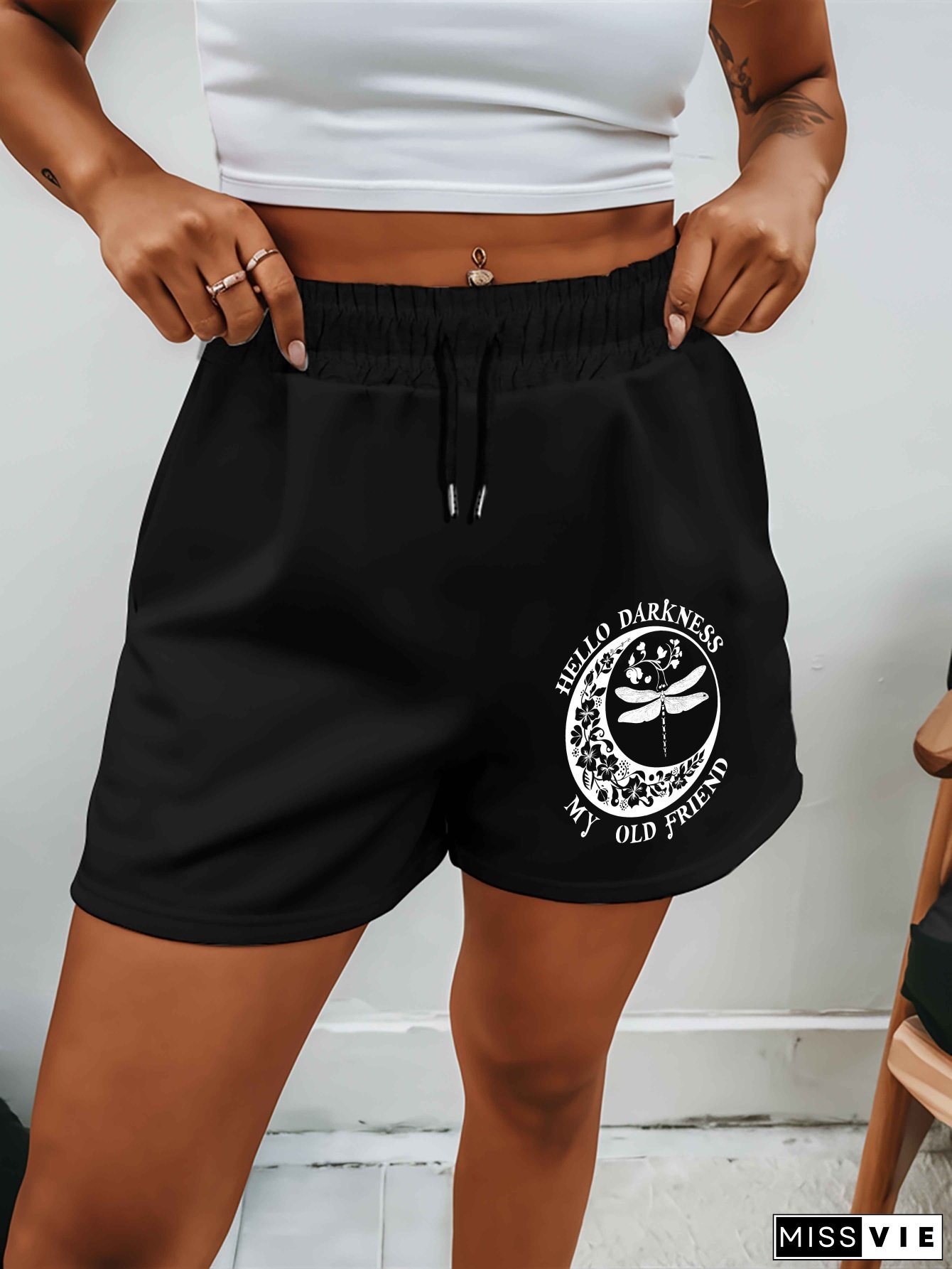 hello darkness 2025 New Women's Shorts Summer Casual Versatile Medium Pants s American Trendy Outer Wear Five-Level Pants Summer Beach Pants, Shorts for Women, Womens Shorts, Elegant White Shorts for Women, Shorts, Loose Shorts for Women