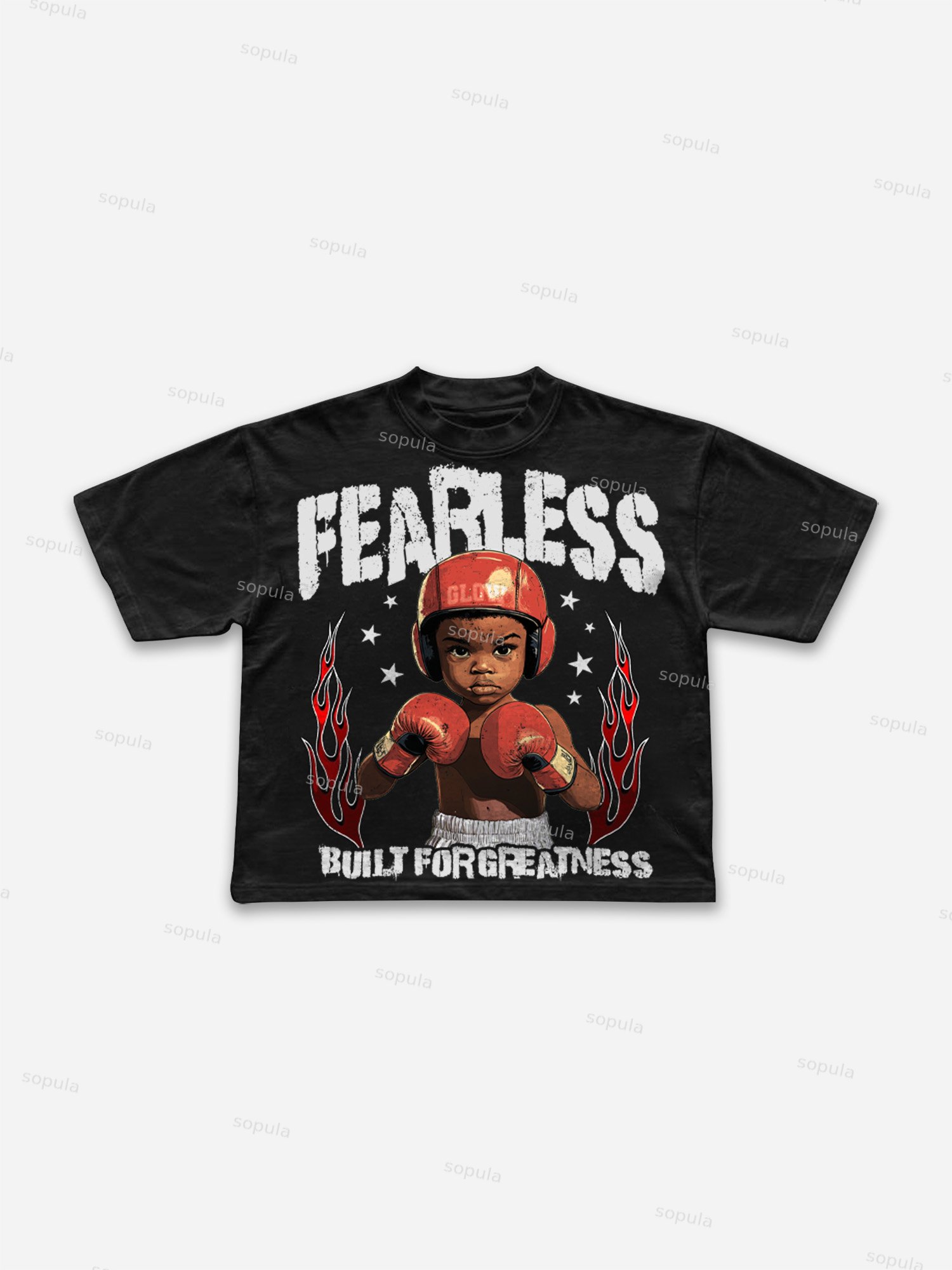 Boxing Boy Vintage Graphic Cropped T-shirt