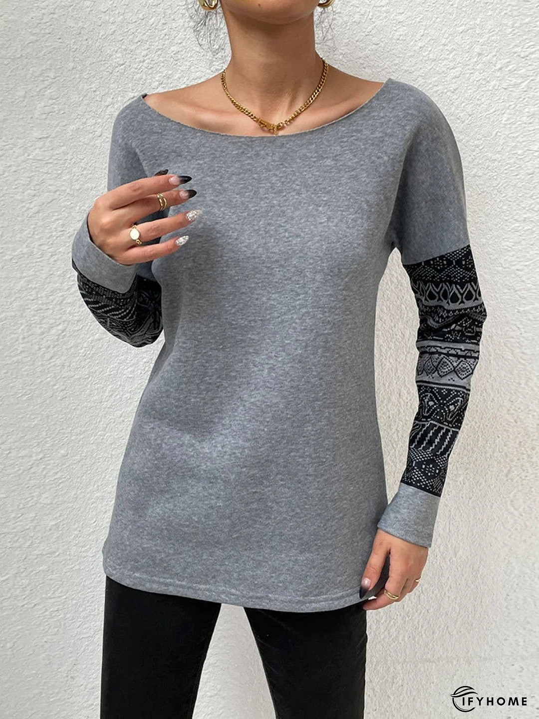 Printed Drop Shoulder Tunic Top | IFYHOME