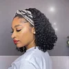 Hot Sale Glueless Natural Black Curly Headband Bob Wig