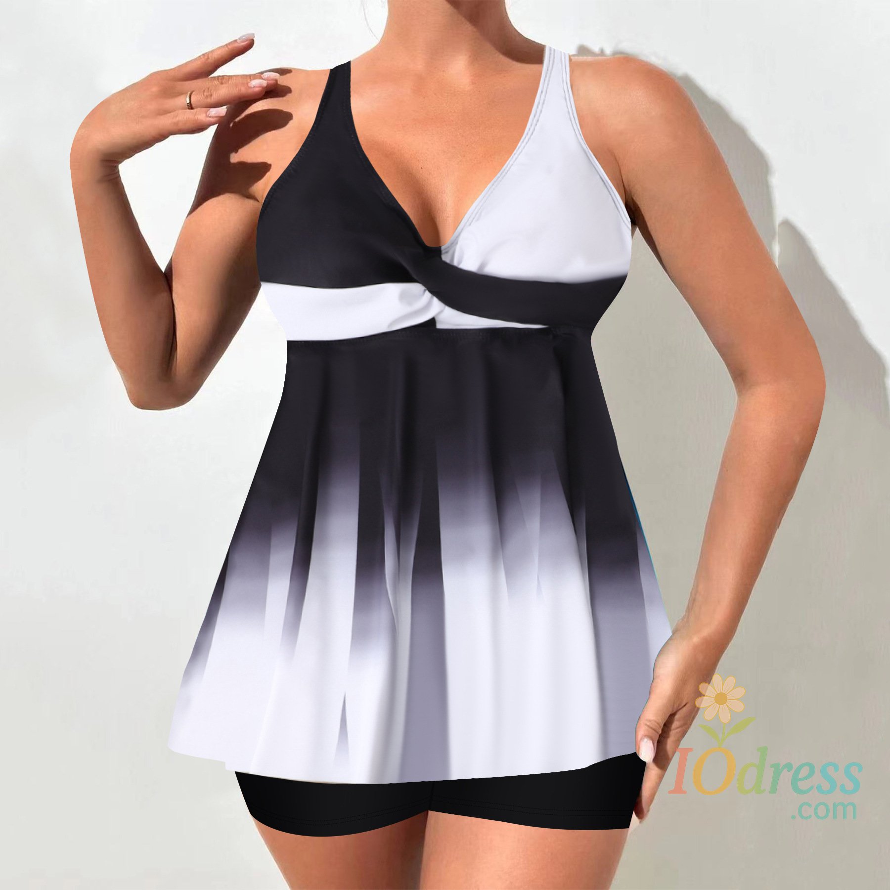 IO Dress New Tankini Swimsuit Women Swimwear Fashion Vacation Print Shorts High Quality Plus Size Swimdress Summer Two-piece Set S-5XL