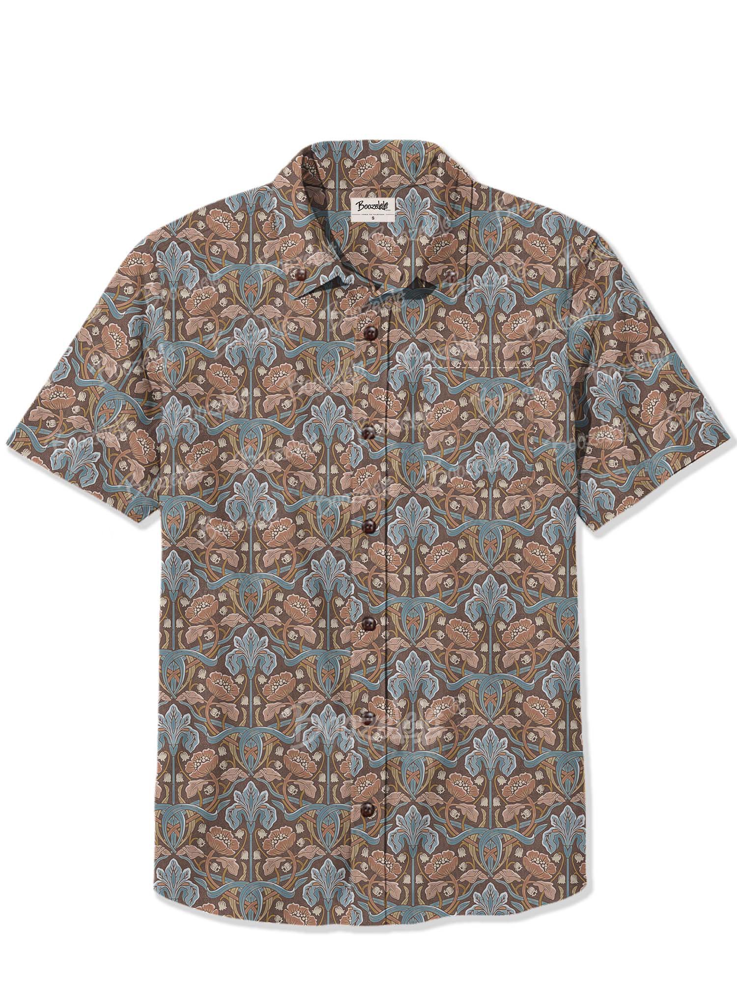【Monique Beaudin X Boozelele】Vintage Iris And Flowers - 100% Cotton Shirt