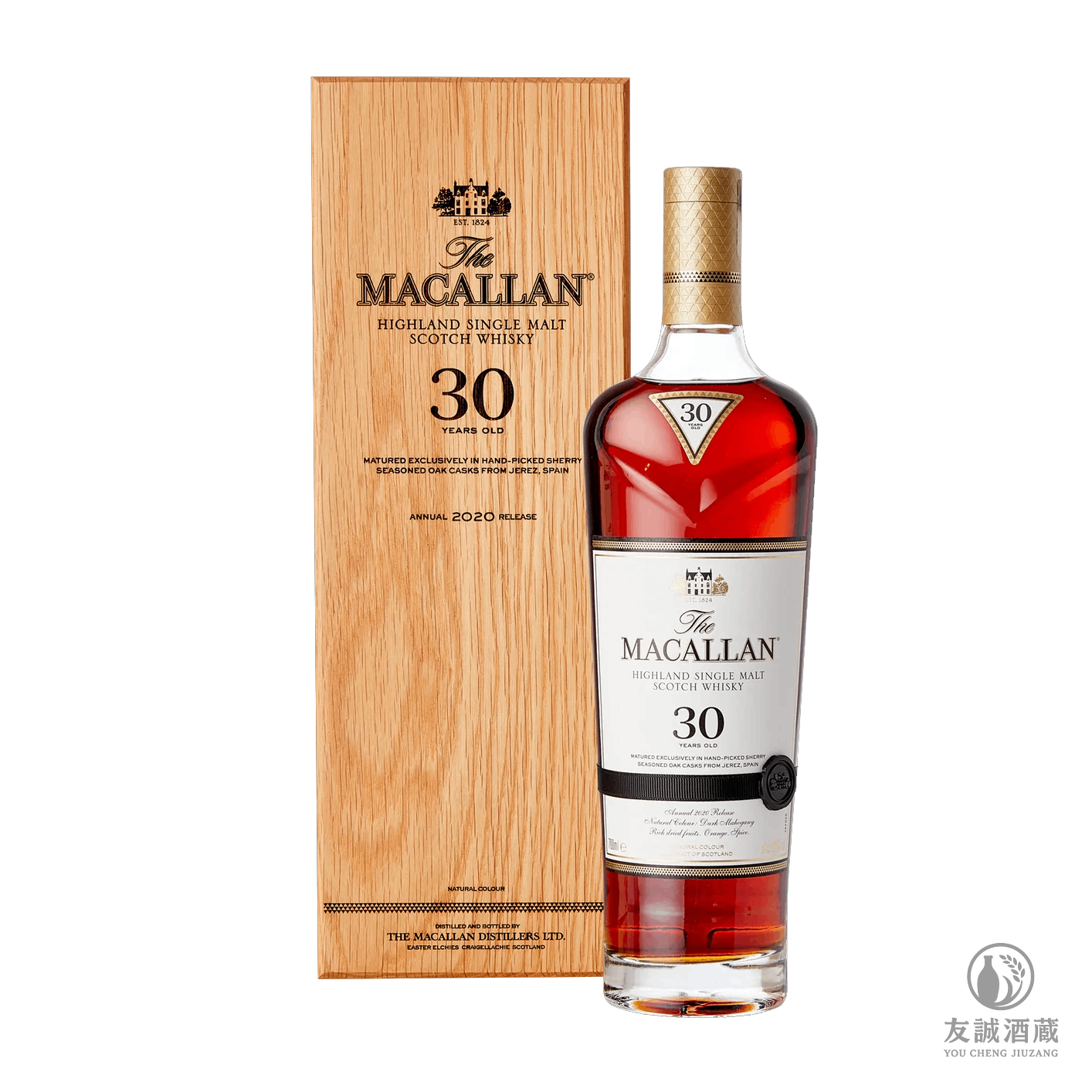 Macallan麥卡倫30年木盒雪莉桶 30 Year Old Sherry 友誠酒藏