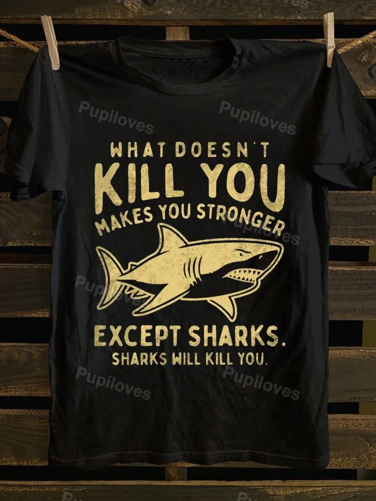 Pupiloves Pupiloves Funny Shark Movie T-shirt