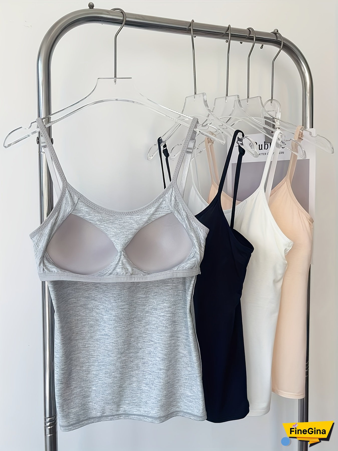 4pcs Elegant Women’s Cami Tops with Built-In Bra Pads - Soft Viscose Blend, Non-See-Through, Sleeveless, Backless Design, Black & Beige, Perfect for Casual Attire